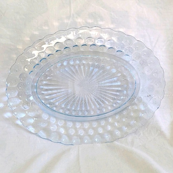 Anchor Hocking Dining Vintage Anchor Hocking Blue Bubble Glass